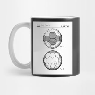 Soccer Ball Patent - Football Fan Bedroom Office Art - White Mug